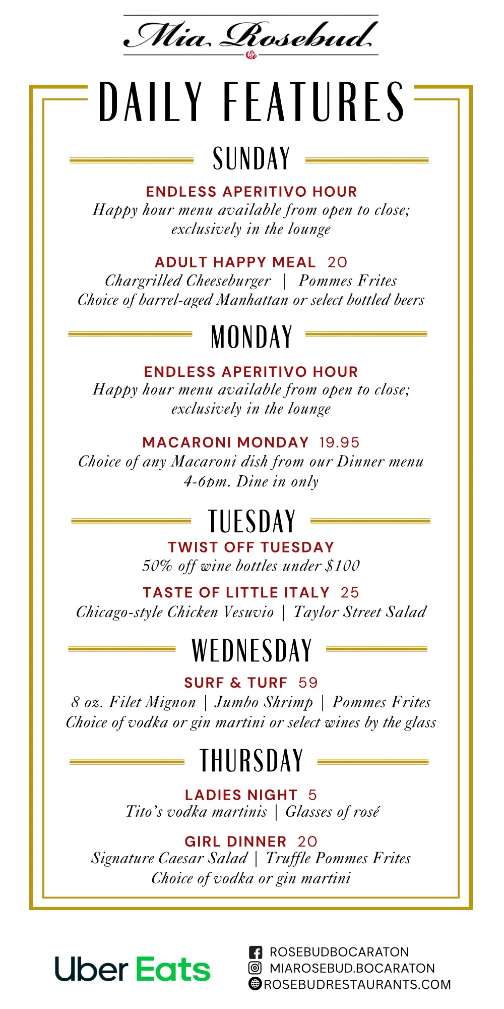 Mia Rosebud Daily Specials 02 05 26